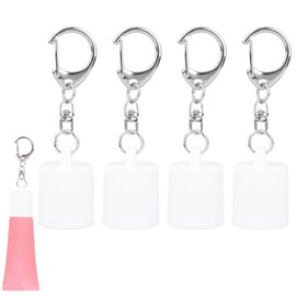 BOXOB 4pcs Lip Balm Keychain Caps for Summer Fridays 0.5oz, Portable Lipgloss Holder Key Chain Replacement Covers Lip Gloss Charm Accessories Kit (White)