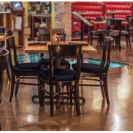 Gute Chair Seat Covers, Dining Room Chair Seat Covers with Ties, Stretch Solid Chair Covers Protectors for Dining Room Kitchen Chairs (Set of 4, Navy Blue)