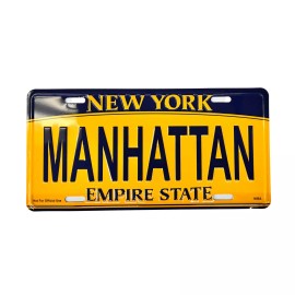 MANHATTAN: NEW YORK Gift Souvenir License Plate for Car, Truck, Home, Tourist