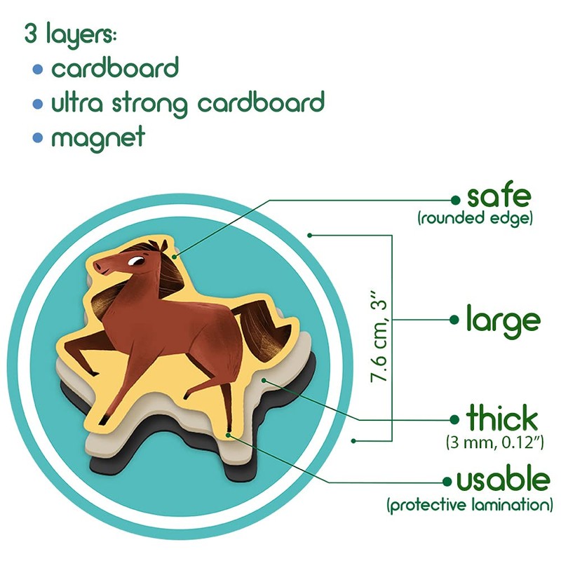 MAGDUM Children's Farm Animal Magnet Set – 15 Large Fridge