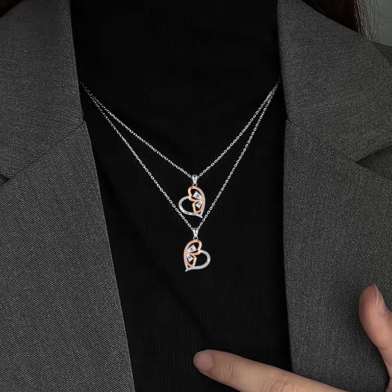 Sterling Silver Butterfly Matching Necklace Set for 2 Mother Daughter