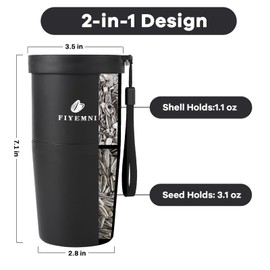 FIYEMNI Portable Sunflower Seed Spit Cup, for Pistachios & Cherries, Black