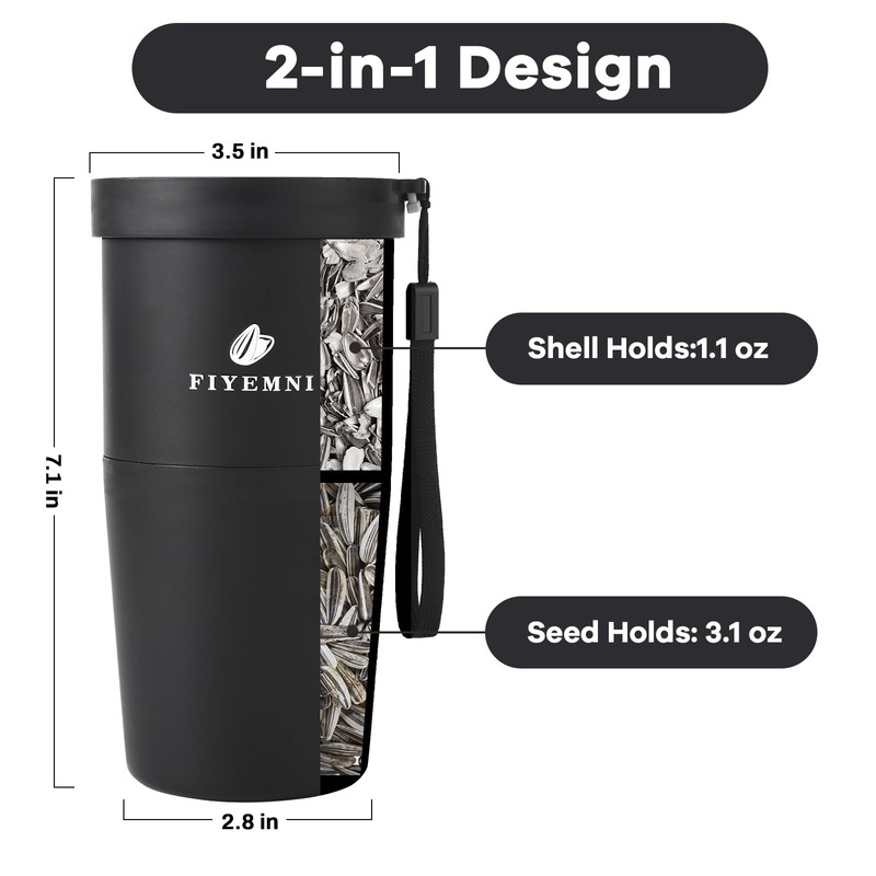 FIYEMNI Portable Sunflower Seed Spit Cup, for Pistachios & Cherries,
