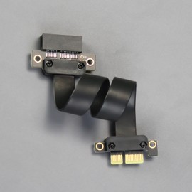 GLOTRENDS 200mm PCIe 3.0 X1 Riser Cable (Dual Straight Angle) for PCIe WiFi Card, M.2 PCIe Card, Firewire Card, USB PCIe Card, Sound Card, etc (PCIE30-X1-200MM-1818D)