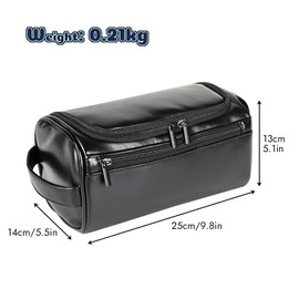 HRX Package Kulturbeutel Reise Kulturtasche,Herren-PU-Leder-TOI lettenbeutel,Geschenk für Männer, Geschenk zum Vatertag(Schwarz)