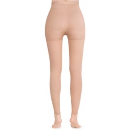 DCCDU Medias de compresión médicas para mujer, soporte de 20 a 30 mmHg, tratamiento de hinchazón, venas varicosas, cintura alta compresión, Beige sin pies., G (Paquete de 1)