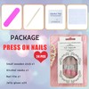 Coffin Press on Nails Short Fake Nails with Glue Simple