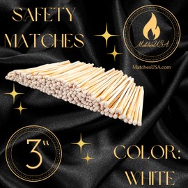 100 White 3" Matches Refill for Medium Sized Match Cloche Holder