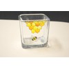 Honey Bee Honeycomb Yellow Hand Painted Stained Glass Square Candle
