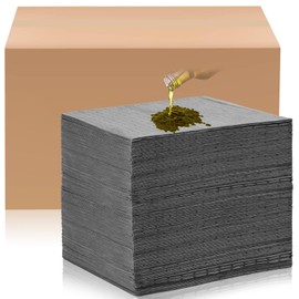 Hoolerry Oil Absorbent Pads Weight Dimpled Pad Garage Accessories Water Absorbent Mat Oil Spill Mat for Absorbing Protecting Home Garage Basement(13.5 x 17.5 Inch,Gray,30 Pcs)