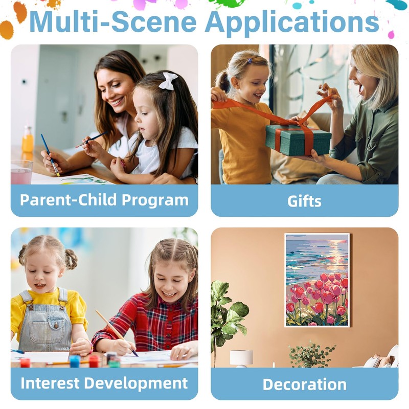 Daisen Art Flower Paint by Numbers for Adults Beginners,Flower Painting