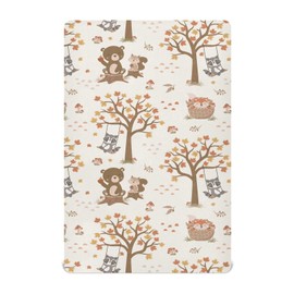 SHJI Baby Crib Sheet Cute Woodland Animals Autumn Forest Crib Mattress for Boys and Girls Playard Sheet Soft Breathable Fitted Baby Mattress Cover 52x28in, g360734147p821c876s1914