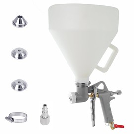 Drywall Wall Painting Sprayer,1.5 Gallon Paint Texture Tool Air Hopper Spray Gun with 3 Nozzle for Stucco Mud or Popcorn on Walls and Ceiling(Silver)