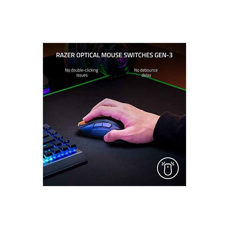 Razer Naga V2 Pro - Mouse Gamer Inalámbrico MMO
