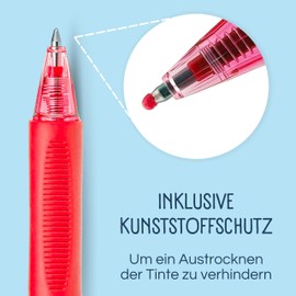 RAYLU PAPER® - Erasable Ballpoint Pen Gel Ink Red 1mm Tip and 0.7mm Line Width (3 Red)