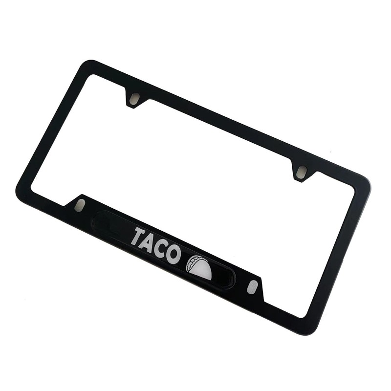 License Plate Frame Cover Holder, Black for Tacos Funny Tacoma,