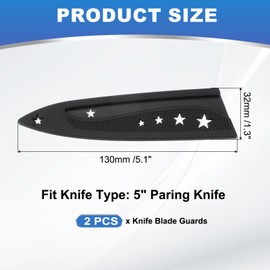 PATIKIL Plastic Safety Knife Cover Sleeves for 5" Paring Knife, 2 Pack Knife Blade Guard Protector Universal Kitchen Knife Sheath for Kitchen Bar, Black