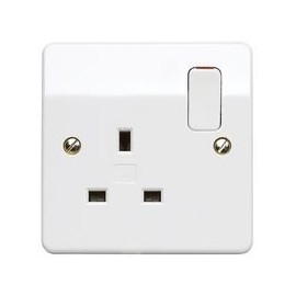 [MK] 13A 1G DP SWITCH SOCKET OUTLET, Product Range Logic Plus Moulded Wall Plate, Switches, Socket Outlets Switch Ranges Electrical - K2757 WHI