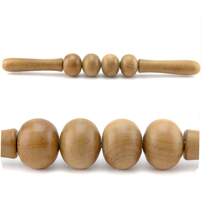 Baluue Wooden Muscle Massager Stick Full-body Massage Roller for Muscle