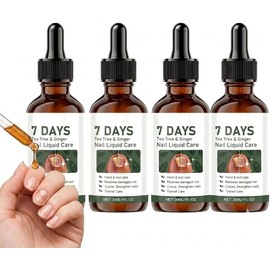 Aceite de árbol de té para la reparación de uñas y el cuidado de cutículas, sérum y suavizante de jengibre para el crecimiento de uñas de manos y pies, fortalecedor de uñas dañadas. (4pcs)