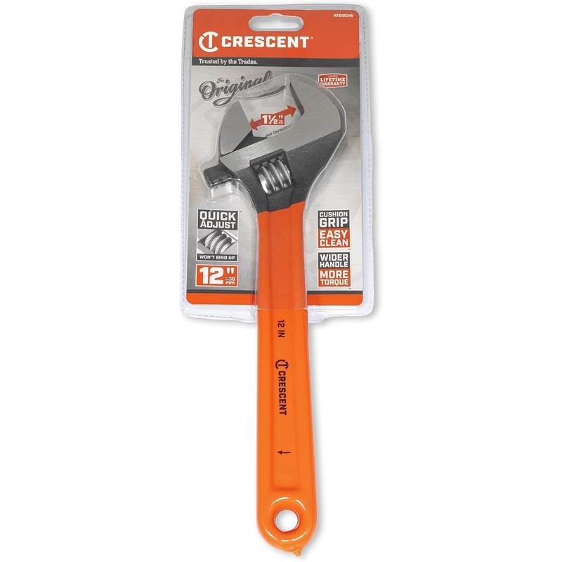 Crescent 12" Adjustable Black Oxide Cushion Grip Wrench - Carded