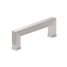 Richelieu Hardware BP878896195 Como Collection 3 3/4-inch (96 mm) Center-to-Center Grooved Brushed Nickel Transitional Rectangular Cabinet and Drawer Pull Handle for Kitchen, Bathroom, and Furniture