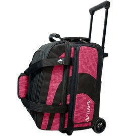 Pyramid Path Pro Deluxe Double Roller Bowling Bag (Black/Circuit Hot Pink)