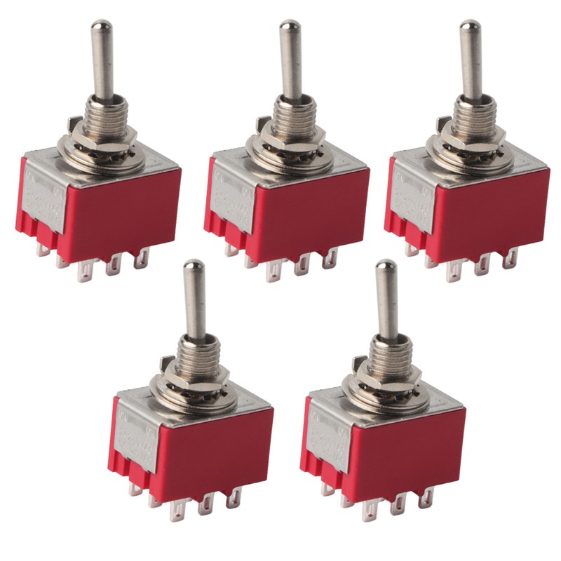 5Pcs ONON 2 Position Toggle Switch 3PDT 9 Pin 6mm