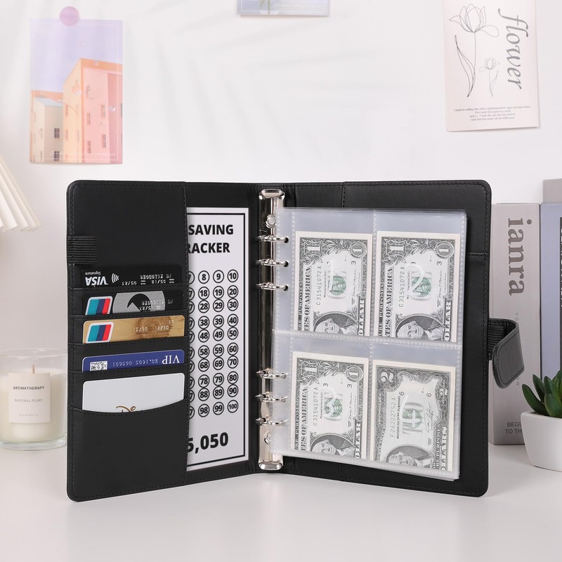 SKYDUE 100 Envelopes Money Savin Challenge Binder, A5 Money Saving
