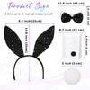 Bohend Rhinestone Bunny Costume Accessory Set - Black Ears Headband,