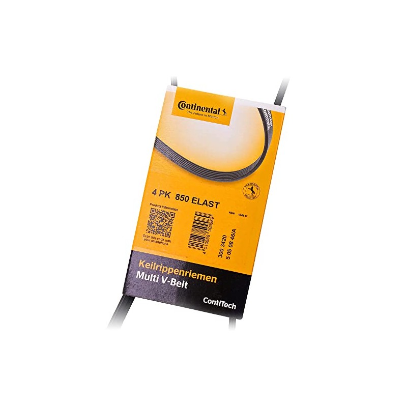 Contitech Courroie trapezoidale à nervures 4PK850ELAST