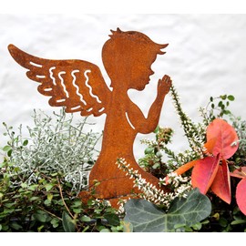 LB H&F Funeral Decoration Grave Ornament Grave Angel Metal for Arrangements Grave to Stick - Grave Decoration (Angel)