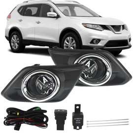 labwork Fog Lights Lamps Replacement for Nissan Rogue 2014-2016 Driving Fog Lights Lamps with Bulbs Fog Light Covers Harness Switch NI2590103 261508993B