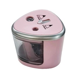 Electric Pencil Sharpener Double Holes Automatic Pencil Sharpener for Students Classroom School Pink
