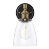 Fiorentino LED Industrial Wall Sconce – Antique Brass w/Clear Glass