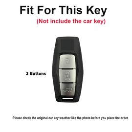 TECART TPU Car Key Fob Case Key Cover Protective fit for Mitsubishi Outlander 2021 2022 2023 Smart Intelligent 3 Buttons Car Key Shell Keyring Accessories Key Fob Holder Keychain Key Box Whtie B