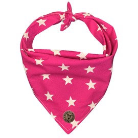 Spoilt Rotten Pets Pink & White Stars Tied Bandana Fits 9" to 16.5" Neck - Small/Medium Dog Bandana Fancy Dress Dog Costume Neckerchief
