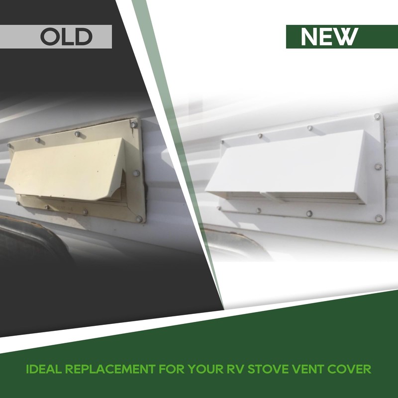 RVGUARD RV Range Hood Exhaust Vent Cover White, RV Stove