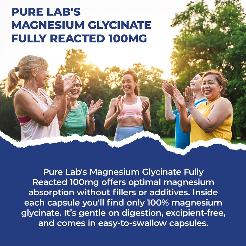 Pure Lab Vitamins Magnesium Glycinate Fully Reacted 100mg – 150