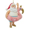 December Diamonds 79-81517 Resin Santa in a Flamingo Float Ornament