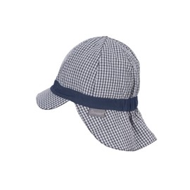 Sterntaler Unisex Children's Reversible Peaked Cap Vichy Plain Children's Hat, navy