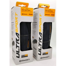 Continental Ultra Sport III 700x25c Black/Black Folding PureGrip - Pair (2 Tires)