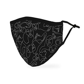 Weddingstar Washable Cloth Face Mask Reusable and Adjustable Protective Fabric Face Cover w/Dust Filter Pocket - Many Faces