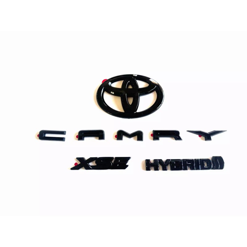 CAMRY 2018-2024 TOYOTA CAMRY XSE HYBRID GLOSS BLACK EMBLEM OVERLAY