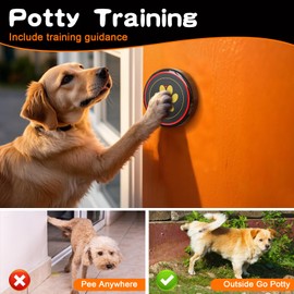 ChunHee Dog Bells to Go Outside,Dog Door Bell for Dogs to Ring to Go Outside,Bells for Dog Training to Go Outside,Dog Bell with Adjustable Volume,1 receivers & 1 Dog Buttons [Black, New 2024]