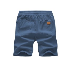 Jmierr Men's Summer Chino Shorts, Cotton, Elastic Waist, with Pockets, C Yellow