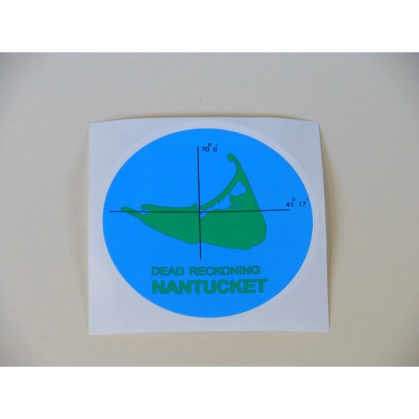 10 NANTUCKET ISLAND- DEAD RECKONING - 3 1/2" CIRCLE BUMPERSTICKERS