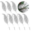 ELECLAND 8 Pcs Wedding Decorations Glitter Feather Ornament Christmas Artificial