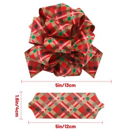 KINGLAKE Christmas Bows 24PCS Pull Bows Large Gift Bows for Gift Wrapping 5 Inch Pull Bows for Gift Baskets, Present Wrap and Christmas Decoration
