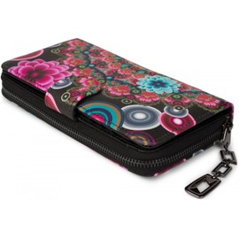styleBreaker Women’s Wallet Purse With Zip, Ethnic Flower And Blossom Pattern, Vintage Design, 02040040 Multicolour